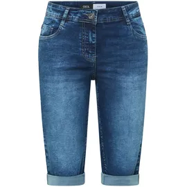 Cecil Loose-fit-Jeans CECIL, Damen, Gr. 34, dunkelblau wash, Jeans, 78% Baumwolle, 20% Polyester, 2% Elasthan, unifarben, kurz, Jeans, 5-Pocket-Style, Topseller