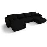 cornero Eckcouch 5-Sitzer Schwarz