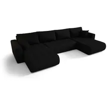 cornero Eckcouch 5-Sitzer Schwarz