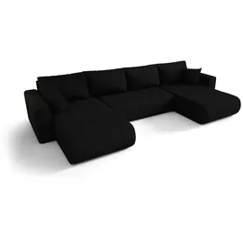 cornero Eckcouch 5-Sitzer Schwarz