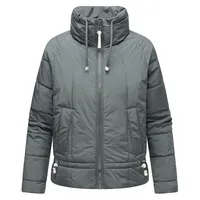 Navahoo leichte Damen Steppjacke kurze Übergangsjacke oversized mit Fledermausärmeln Luftzauber 14 Stormy Blue Gr. S - S