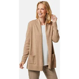 GOLDNER Strickjacke Kurzgröße Langarm Cardigan Beige 25