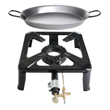 All'Grill Hockerkocher-Set mit Gussbrenner Zündsicherung und Stahlpfanne (303014)