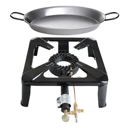 All'Grill Hockerkocher-Set mit Gussbrenner Zündsicherung und Stahlpfanne (303014)