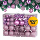 DEUBA Weihnachtsbaumkugeln rosa