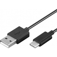AccuCell USB-C Lade- und Synchronisationskabel für alle Geräte mit USB-C Anschluss, 2 Meter Schwarz,