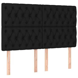 vidaXL Boxspringbett mit Matratze Schwarz 160x200 cm Stoff