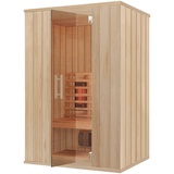 RORO Sauna & Spa Infrarotkabine ABN G731, BxTxH: 131 x 102 x 198 cm, 45 mm, Fronteinstieg, inkl Fußboden und Steuergerät beige