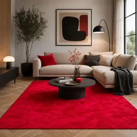 Pergamon Luxus Super Soft Fellteppich Pearl Rot, 200x290cm