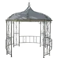 Mendler Pergola Almeria, Rundpavillon Garten Pavillon, stabiles Stahl-Gestell Ø