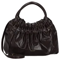 Coccinelle Croisette Rock Handbag Craquele Leather Darkbrown