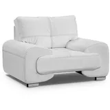 beautysofa Relaxsessel, Weiß, Leder, 128x88x98 cm, Wohnzimmer, Sessel, Polstersessel
