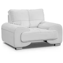 beautysofa Relaxsessel, Weiß, Leder, 128x88x98 cm, Wohnzimmer, Sessel, Polstersessel