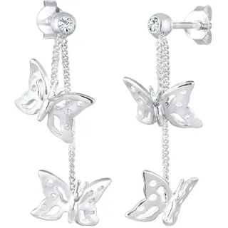 Elli Ohrringe Damen Ohrhänger Schmetterling Natur mit Kristallen in 925 Sterling Silber