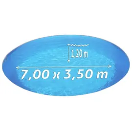 POOL Total Ovalbecken 3,50 x 7,00 x 1,20 m blau, Folie 0,8 mm Funktions-HL