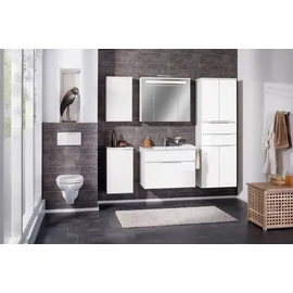 Fackelmann Kara Hochschrank 61 x 176 x 32 cm Weiß Glas/MDF/Spanplatte