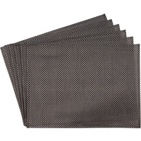 APS Platzset, Schmalband, APS, (6-St), mit umgenähten Rand, leicht abwischbar, 45x33 cm grau|silberfarben