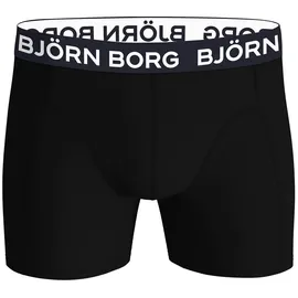 Björn Borg Boxershorts Cotton Stretch 3er Pack Schwarz / Rot / Grün XL