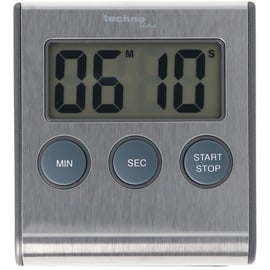 Technoline Edelstahl Digital Küchentimer, Timer mit Alarm, up und down Funktion, Ständer, Magnet