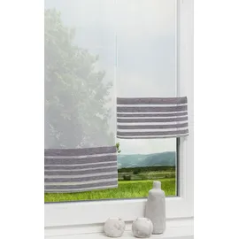 Lysel 3er SET Scheibenhänger Miniflächen Streifenglanz (Bx H) 30cm * 80cm grau/anthrazit