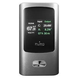 PURO 45w 10000mah mit Display Usb-a, Usb-c, - Grau