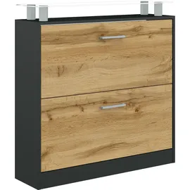 borchardt Möbel Finn 89 x 90 x 23 cm schwarz matt / schwarz