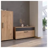 Vicco Wohnzimmerschrank Berno, Goldkraft Eiche/Anthrazit, 70.8 x 38.9 cm mit Klapptür