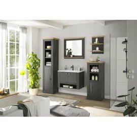 OTTO home Waschtisch WESTMINSTER, Waschbeckenunterschrank inkl. Waschbecken, Metallgriffe (1-St), in 2 Farben verfügbar, hängend, inkl. Waschbecken, Breite 80 cm grau