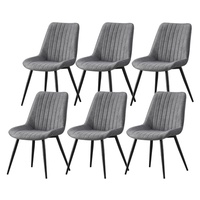 YOZI Esszimmerstuhl 2/4/6 Esszimmer Stühle Küchenstuhl Polsterstuhl Leinen+Metall grau (6 St), 2 oder 4 oder 6 St. Esszimmerstuhl grau