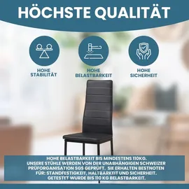 Albatros Esszimmerstuhl Milano Kunstleder schwarz 4er Set