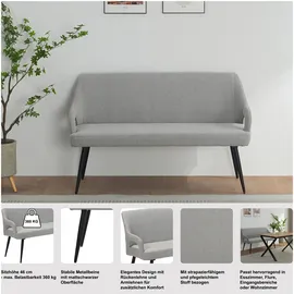 OTTO home Essbank Darragh, schwarze Metallbeine, pflegeleichter Webstoff Bezug, Breite 140 cm grau
