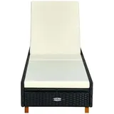 vidaXL Sonnenliege 200 x 55 x 30 cm schwarz/cremeweiß