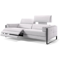 Sofanella 3-Sitzer Sofanella 3-Sitzer MILO Ledersofa Relaxsofa Couch in Weiß