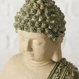 Boltze Buddha LASANY, H 24 cm - Grün - Kunstharz