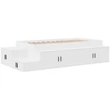 vidaXL Bett Bett mit Stauraum Weiß 244 x 127 x 53.5 cm Holzwerkstoff (1-tlg) weiß 127 cm x 244 cm x 53.5 cm