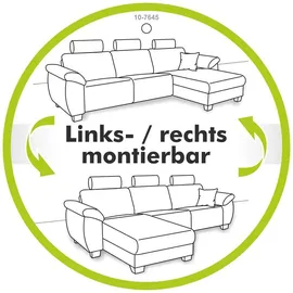 Jockenhöfer Gruppe Big-Sofa Spa, B: 251 cm, im Retrolook mit 7 Kissen grün