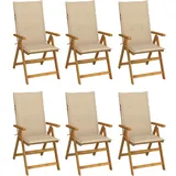 vidaXL Klappbare Gartenstühle 59 x 69 x 111 cm braun 6 St.