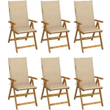 vidaXL Klappbare Gartenstühle 59 x 69 x 111 cm braun 6 St.