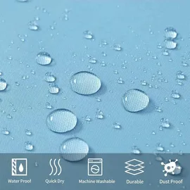 Furlinic Duschvorhang 240 x 180 cm hellblau