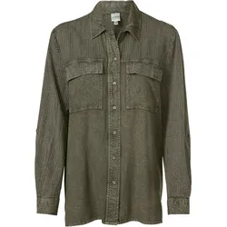 Baumwoll-Mix-Bluse, khaki, 48