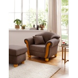 Home Affaire Sessel »Milano«, hoher Sitzkomfort mit Federkernpolsterung, incl. Zierkissen braun