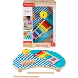 Fisher-Price Holz-Musiktisch mit 3 Percussion-Instrumenten, mehrfarbig, HXT91