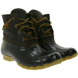 SPERRY Saltwater Damen Boots wasserdichte Stiefelette mit Echtleder und Wave-Siping-Technologie STS91176 Braun - 38
