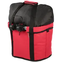 UMMEI Lenker Korb Schwarz Für E-Bike,13 Zoll Fahrradkorb Vorne Groß Aluminiumrahmen,Wasserdicht, Reißverschluss,Fahrrad Zubehör Korb Für E Scooter,Rot,33cm