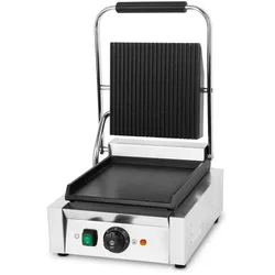 VERTES Kontaktgrill, 1800 W, Gusseisen, gerillt/flach, 0-300°C, Edelstahl, für Fladenbrot, Fleisch, Gemüse, Sandwich
