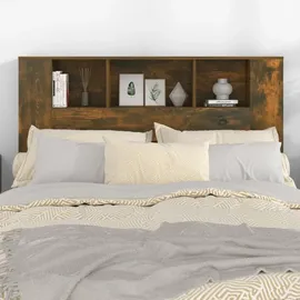 vidaXL Kopfteil mit Ablagen Räuchereiche 140x18,5x104,5 cm