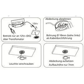 ChiliTec LED-Aufbauleuchte ABL-R90 warmweiß 3W 270lm 12V= DC superflach EEK F [A-G]