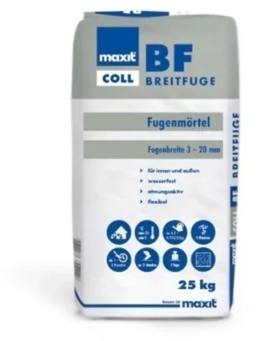 Fugenmörtel - maxit coll BF - Breitfuge, 25kg - mittelgrau