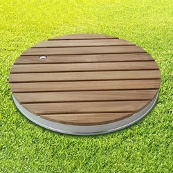 Breuer Fontana Bodendusche rund, Garten & Außenduschen, teakholz-optik