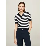 Tommy Hilfiger Polokragenpullover »BUTTON POLO SS TOP«, blau